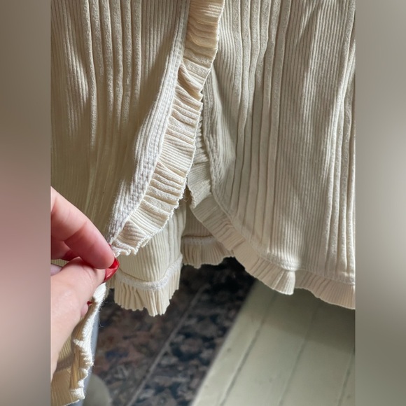 NWT MICHAEL LAUREN on Revolve Roberto Long Sleeve Ruffle Cardigan in Ivory - Picture 7 of 15